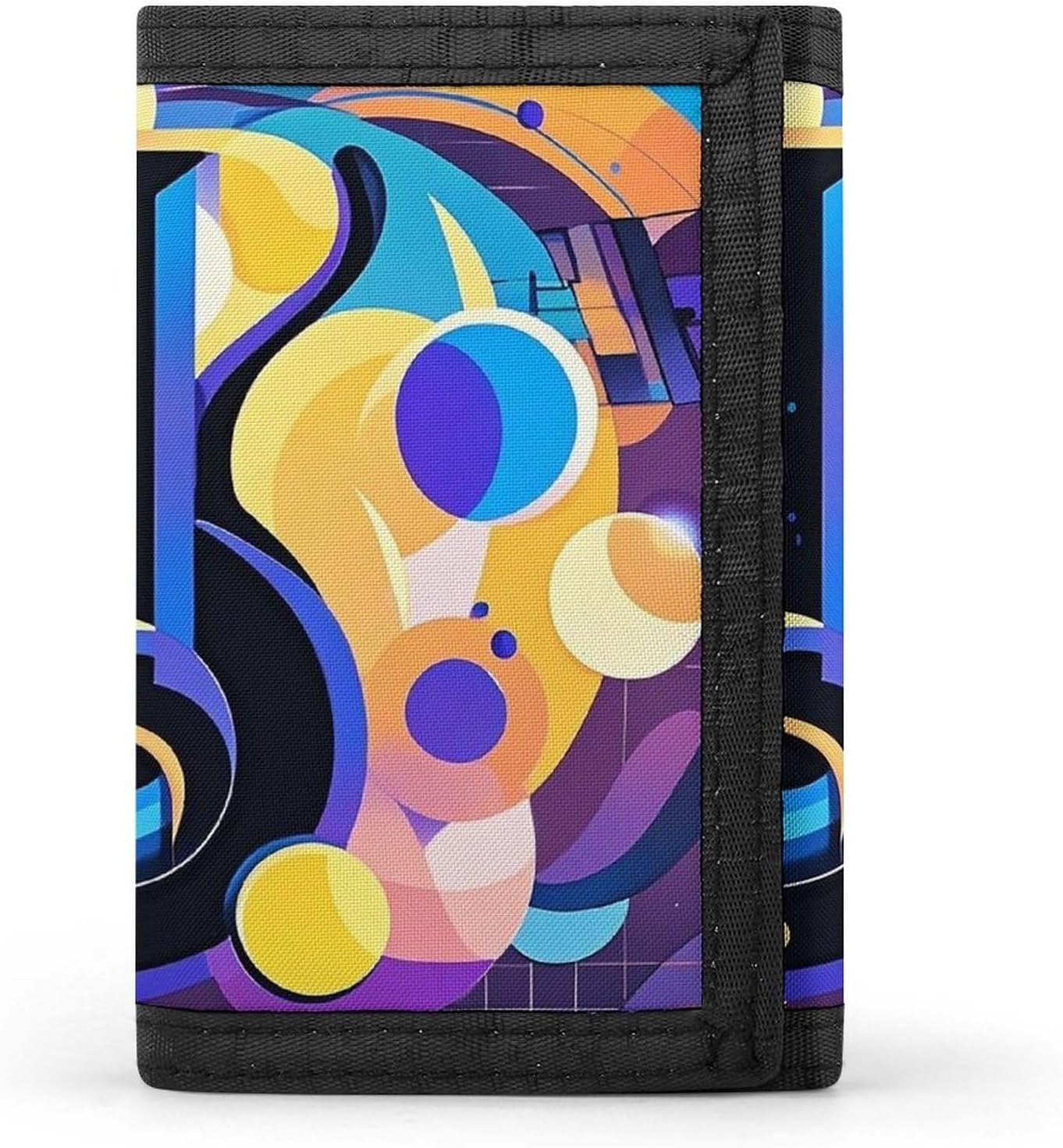 Abstract Music Themed Trifold Wallet for Men, Slim Money Clip