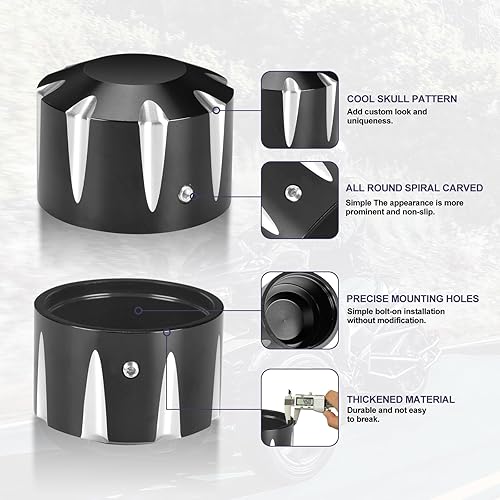 Miniatura 3 de Tapa de tuerca de eje trasero negra para Can Am Spyder F3, tapas de eje CNC de aluminio para Can-Am Spyder F3, RT, ST, GSRS Todos los modelos 2008