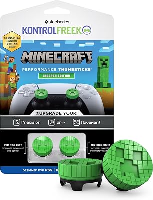 KontrolFreek Minecraft Creeper Edition Gommini per Controller PS5 | Grip Ufficiali per PS5 & PS4 | 2x Mid-Rise per Costruire ed Esplorare