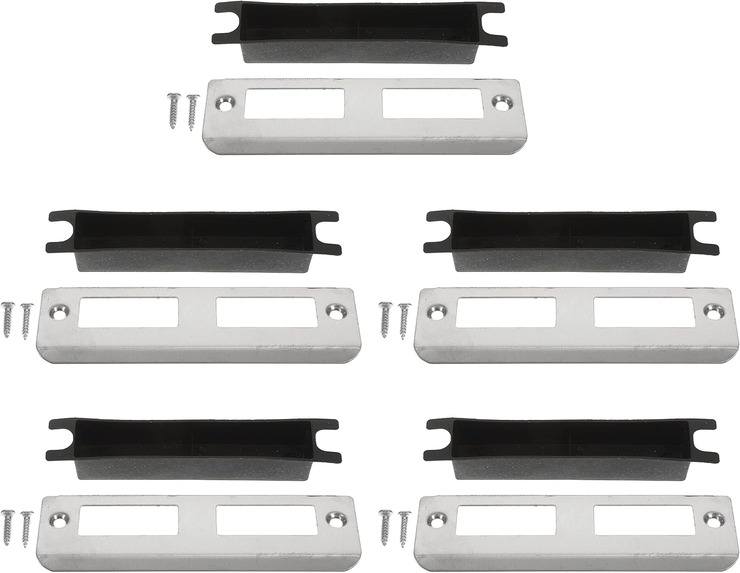 5pcs Stainless Steel Door Reinforcement Plates Deadbolt Strike Plates Kit