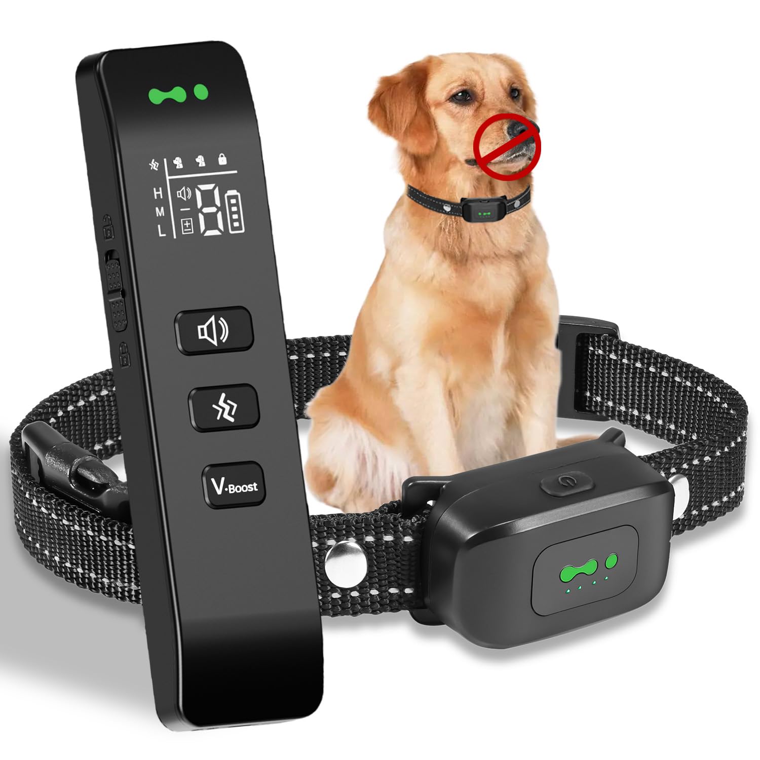 Collar de adiestramiento para perros, 3 modos de pitido/vibración/vibración potenciada, alcance 792m, recargable, impermeable IP67, collar antiladridos con mando a distancia para perros de todos los