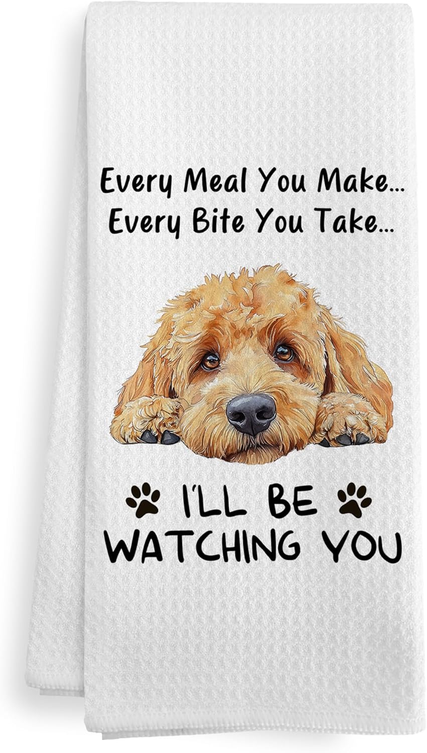 Funny Goldendoodle Every Meal You Make Every Bite You Take Kitchen Towels, Goldendoodle Golden Doodle Gifts for Owners Women, Golden Doodle Decor Dish Hand Tea Towels for Bathroom, 16x24 Inch