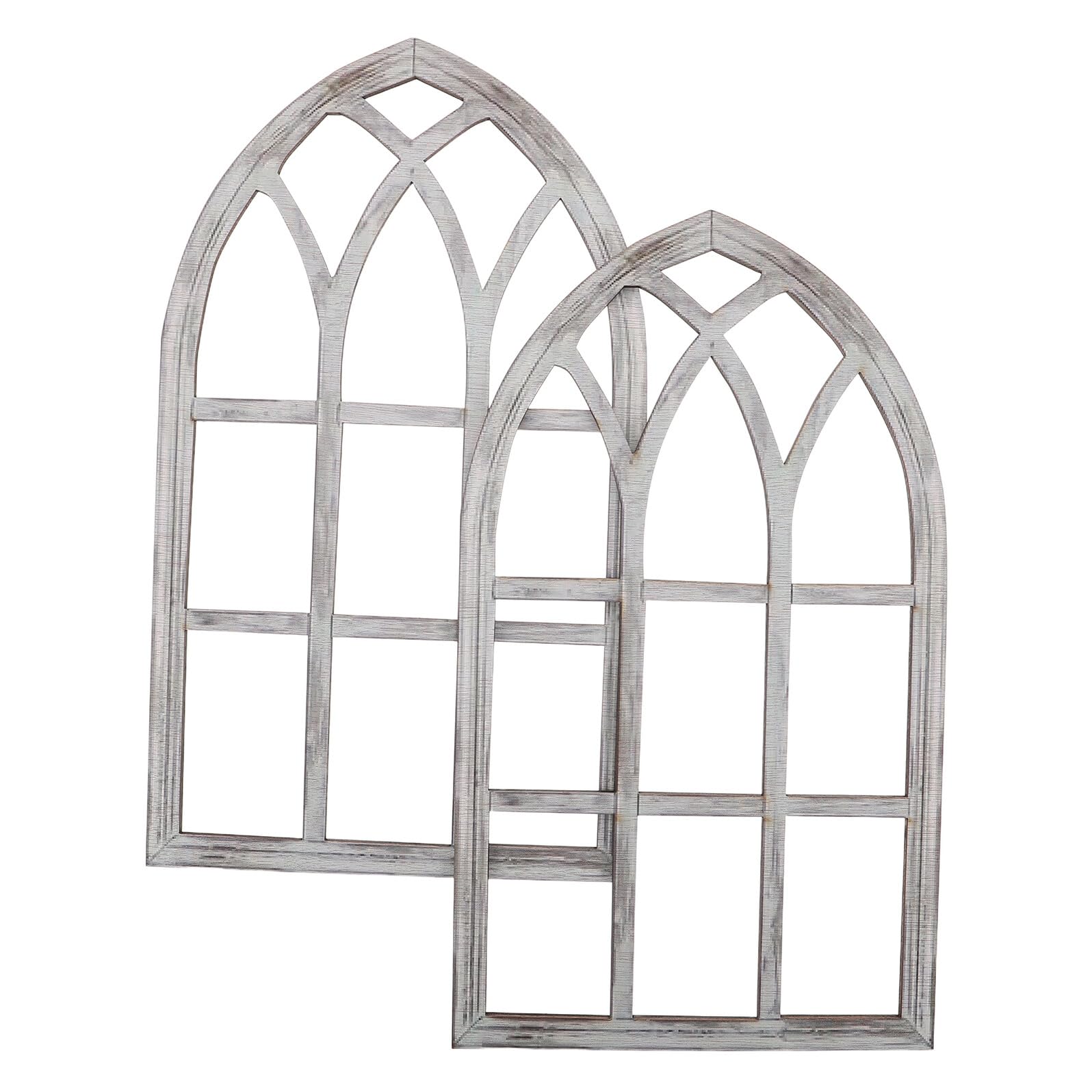 Ventana de estilo rústico en madera natural curvada para paredes exclusivas