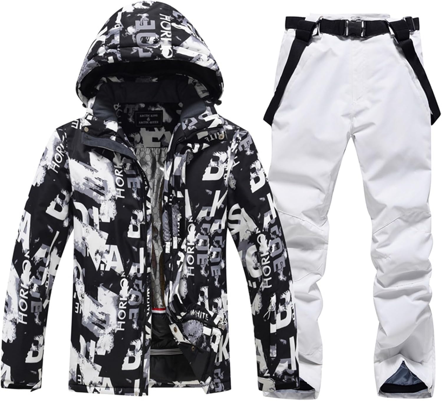 Men's Ski Suit Two Pieces Snowsuits Snowboarding Unisex Set Waterproof Winter Ski Jacket and Pants Outdoor Warm Suit