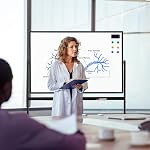 TSJ OFFICE Large Rolling Whiteboard - Dry Erase Magnetic 48 x 32 Inches White Board Height Adjust Double Sides Mobile Portable Easel on Wheels, Dry Erase Board with Stand for Office & Classroom -Black