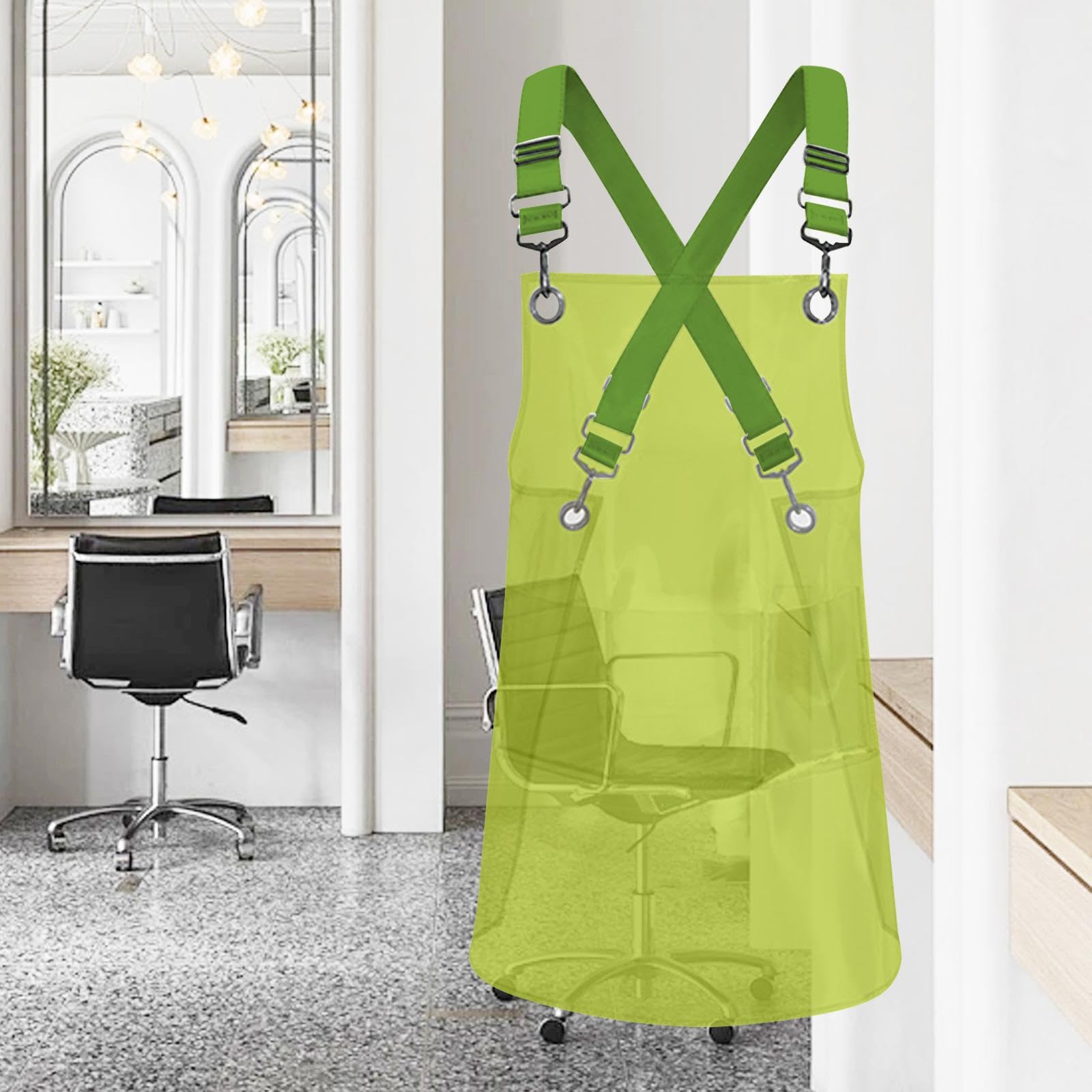 Rockible Transparent Waterproof TPU Apron - Unisex Adjustable Bib Apron for Cooking, Kitchen, Chefs, Work, Cosmetology, Coffee Shop, Painting, Hairdressing - Image 4
