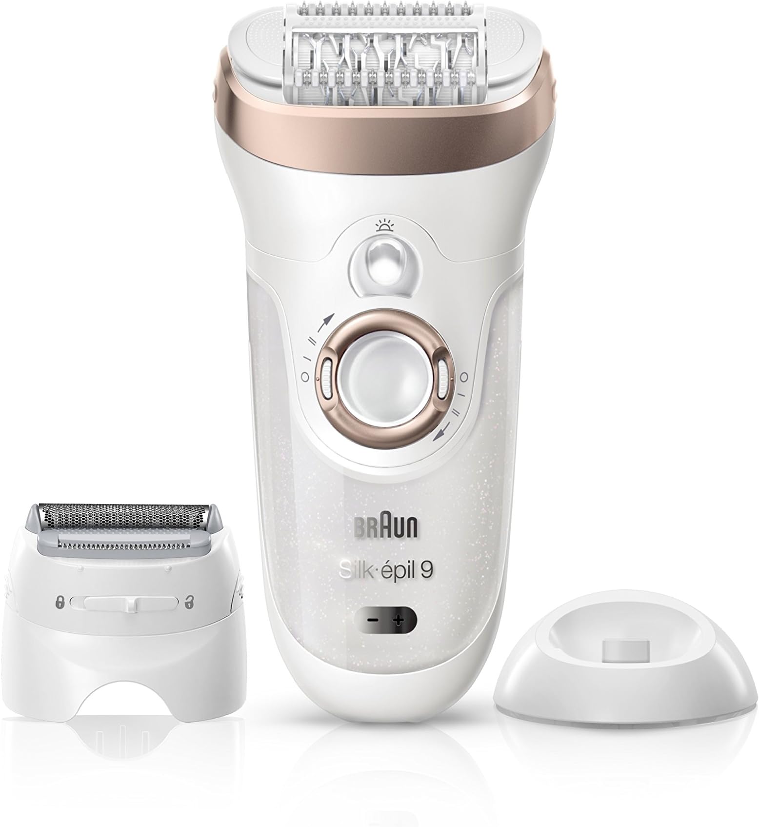 Braun Silk-รฉpil 9 9-561 Wet and Dry Cordless Epilator/Epilation with 6 Extras, White