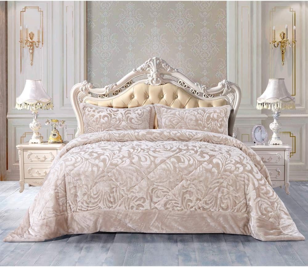Luxurious Super King Size Bed Throws and Bedspreads Velvet Heavy