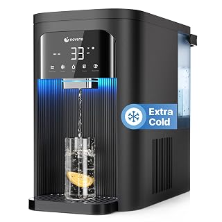 NOVETE Reverse Osmosis Water Filter Countertop, UV Cold Water Down to 32℉, NSF/ANSI 42/58 Certified, 4:1 Pure to Drain, No Installation Needed, 8-Stage RO Water Filtration System, CRF1A-QS, Black - Amazon product rated Grade A