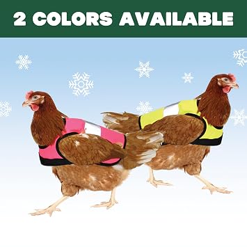 Omlet High-Vis Chicken Jacket | Warm Winter Hen Saddle | Insulation and Cold Weather Protection for Your Hen | Breathable, Showerproof Fabric | Yellow