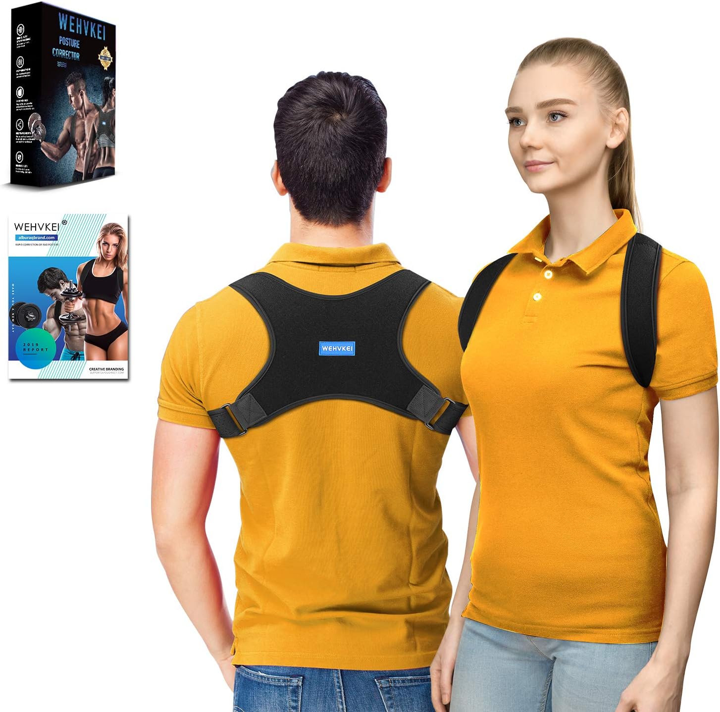 Back Brace Posture Corrector for Women and Men - Physical Therapy Back, Shoulder, and Neck Pain Relief - Adjustable Posture Correcting Device, Perfect for Office, Walking, Size (Waist 34’’-42’’)