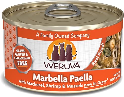 Weruva - Comida enlatada para gatos, natural, sin cereales, sabores variados de recetas clásicas