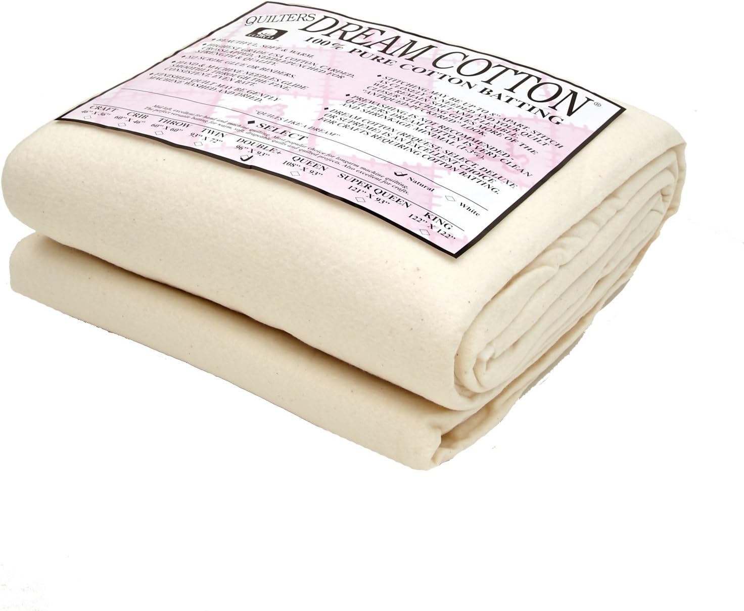 Quilters Dream Natural Cotton Select Batting (96'' x 93