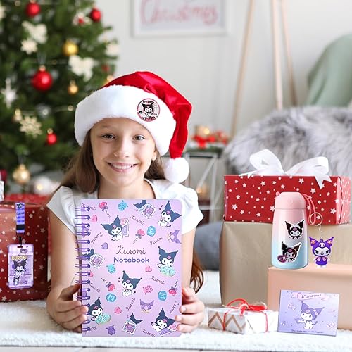 Miniatura 3 de Lobsgous Kuromi School Supplies Set, Kawaii School Supplies Gift Set, Including Cartoon Journal Pencil Case Ballpoint Pen ID Badge Holder Stickers