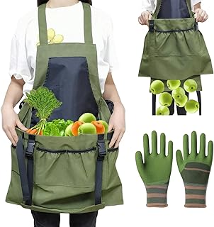 Garden Gardening Apron with Pockets and Gloves