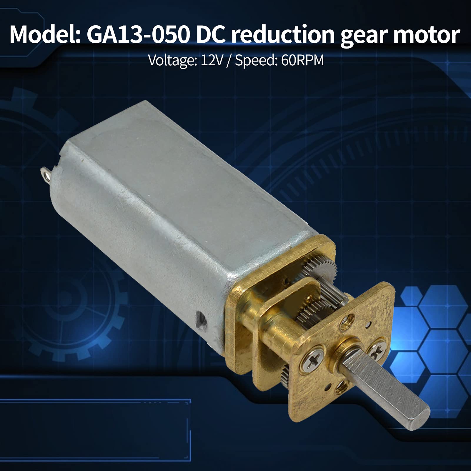 Produktbild von GA13-050 DC 12 V Schneckengetriebemotor – 300 U/min, Metallgetriebe, 30% Mehr Leistung, D-förmige Welle