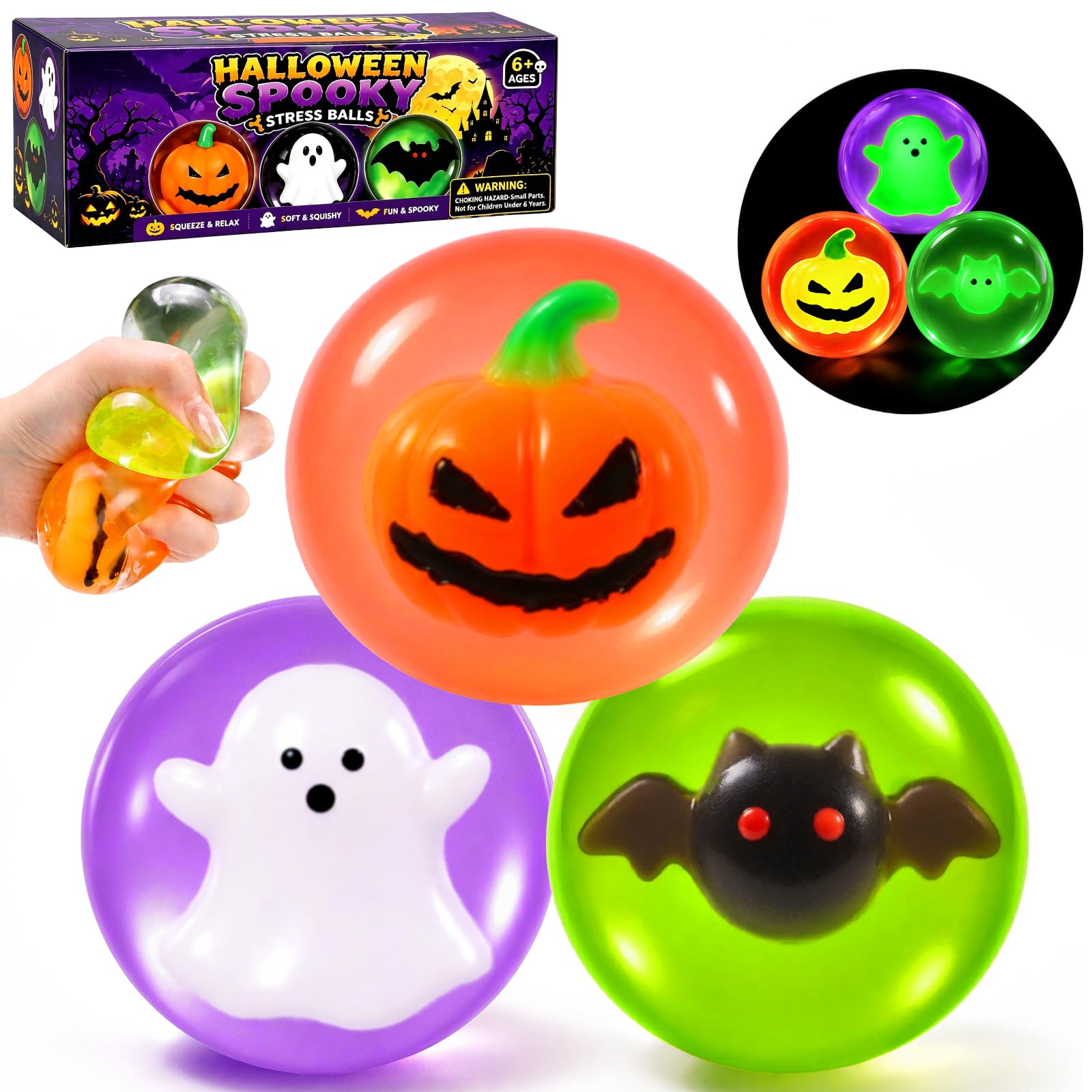 5CM Halloween Stress Balls Sensory Squishy Fidget Balls Anxiety Relief