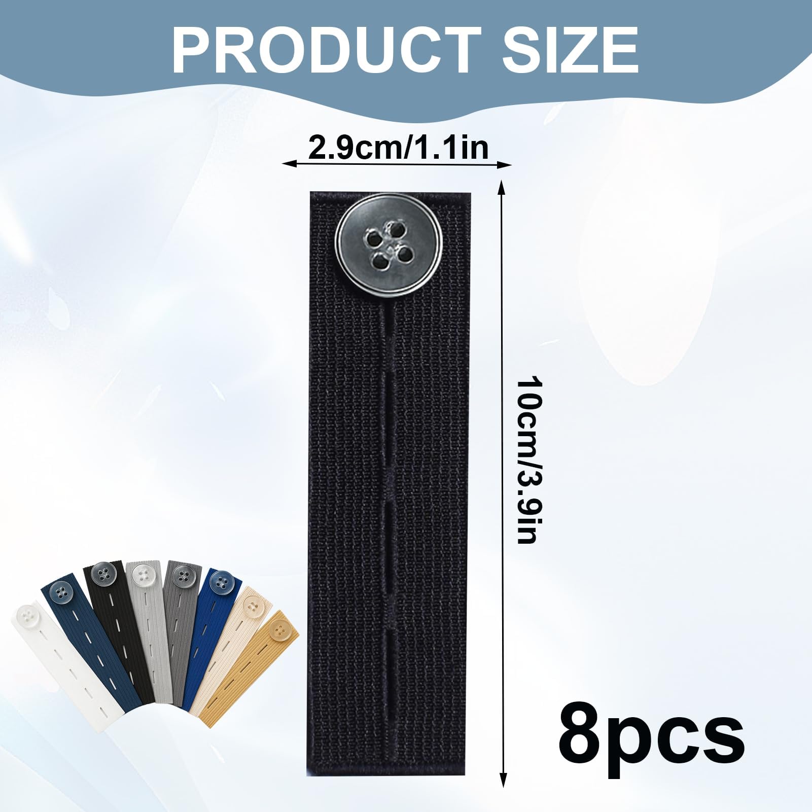 Ebksqs 8 Piezas Extensor de Pantalón para Embarazada – Botones Ajustables para Pantalones y Falda, Extensores de Cintura Elástica para Mujer y Hombre — view 2
