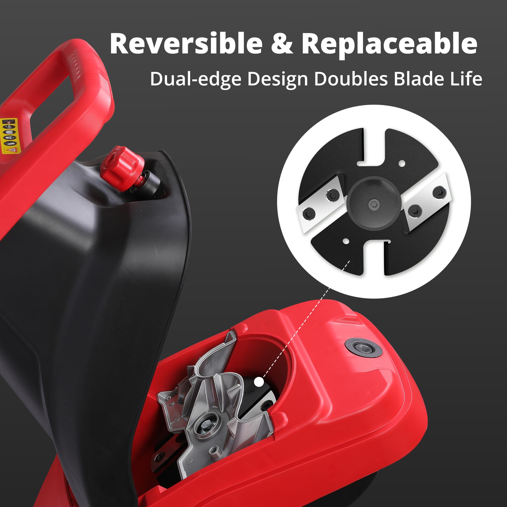 AMERISUN Trituradora eléctrica de madera de 15 A, 4200 rpm, trituradora de hojas con capacidad de rama de 4,4 cm, trituradora de residuos de jardín portátil con bolsa de recogida de 50 L para limpieza