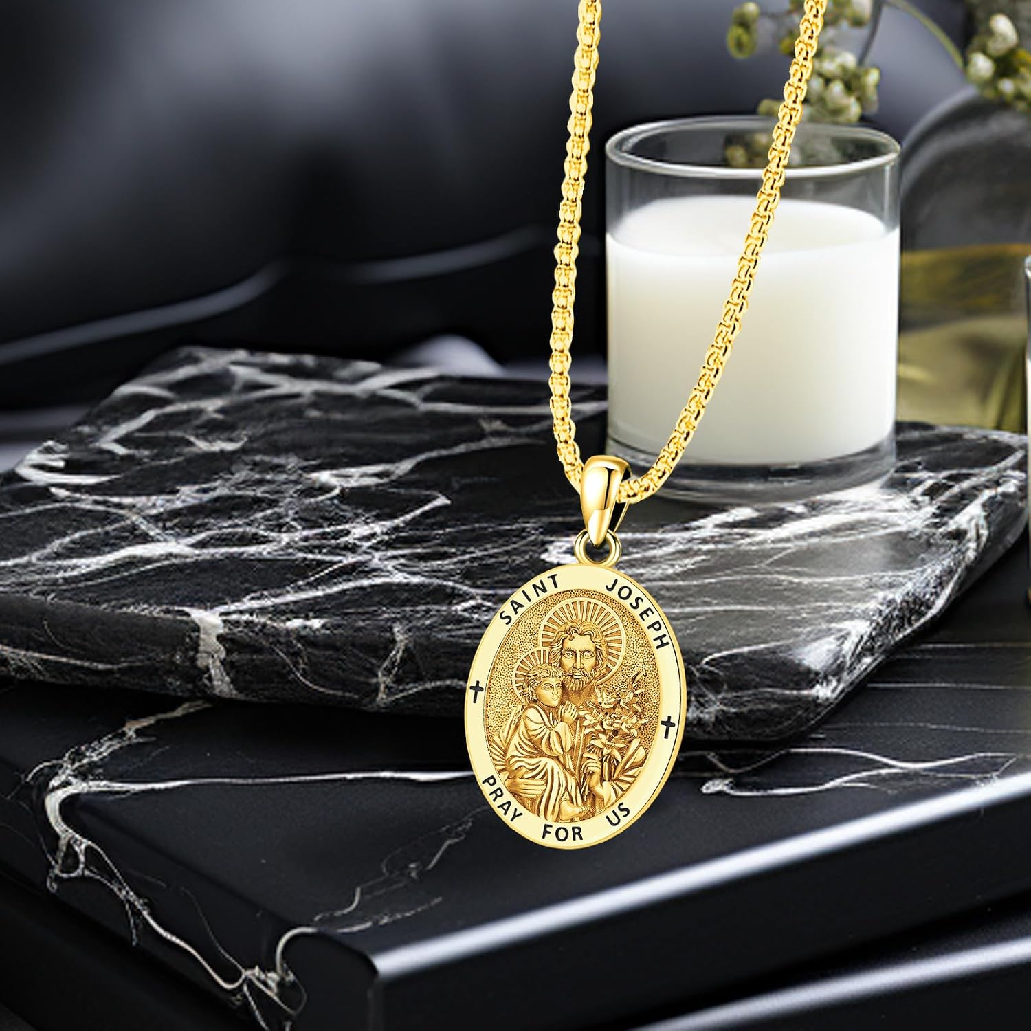 Saint Necklace S925 Sterling Silver Patron St Amulet Medal Protection Pendant Jewelry for Men Women - Image 6