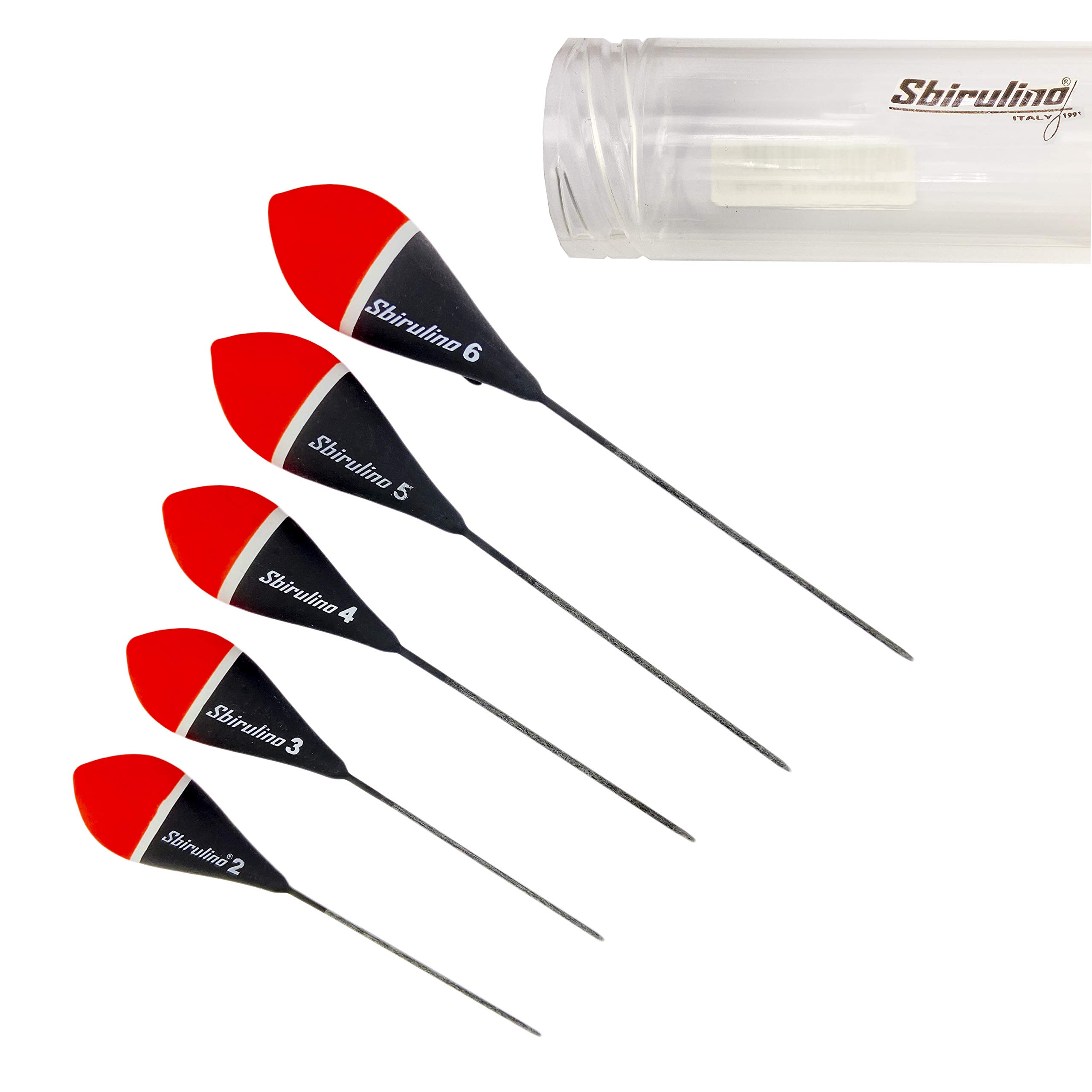 Galleggianti Da Pesca SERIE BOBO - 5 Pezzi Da 2-6g, Con Portagalleggianti, Made In Italy