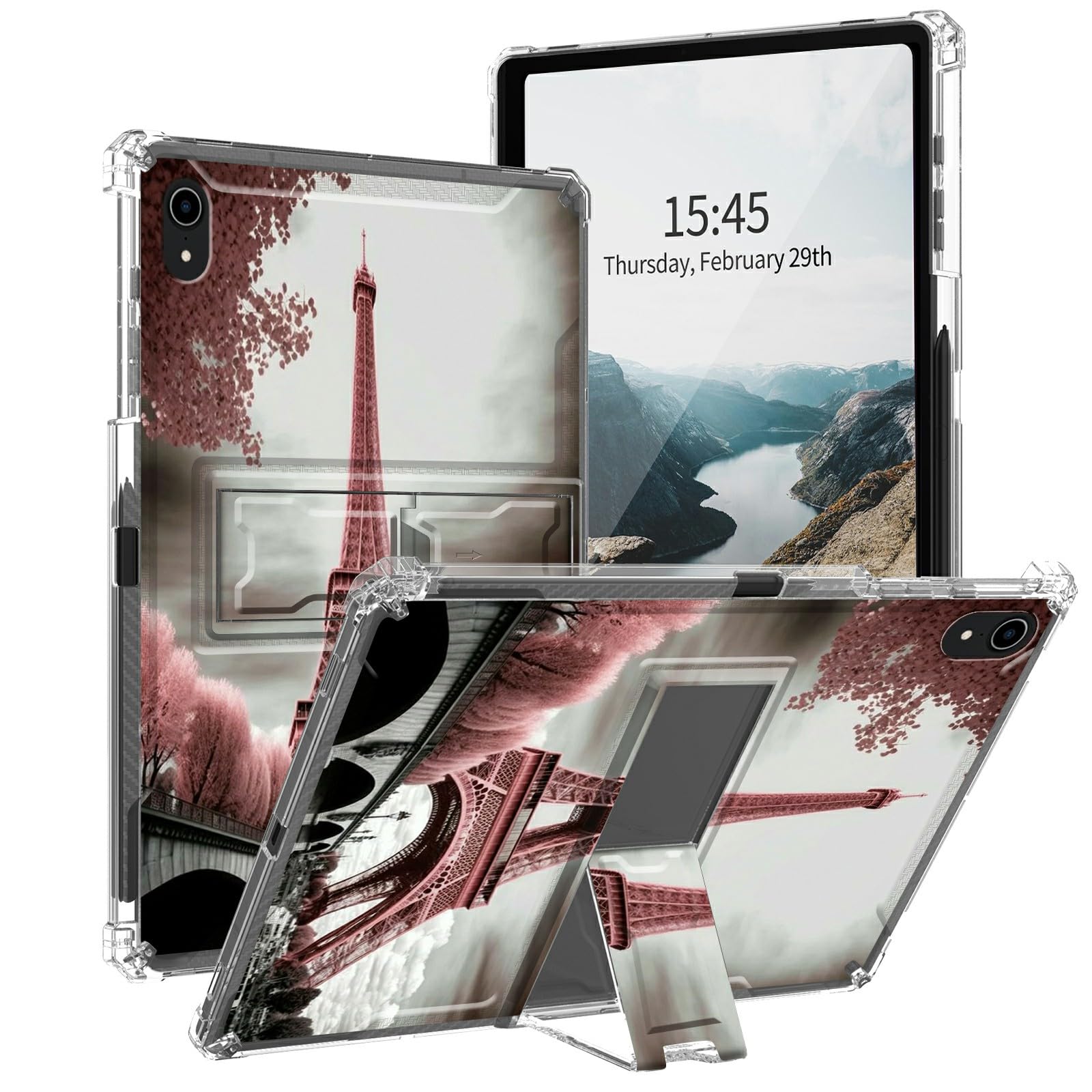 Rossy for iPad 10th Generation Clear Case 2022 for iPad 10.9 Case with Pencil Holder & Stand Kickstand Slim Lightweight Translucent Soft TPU Back