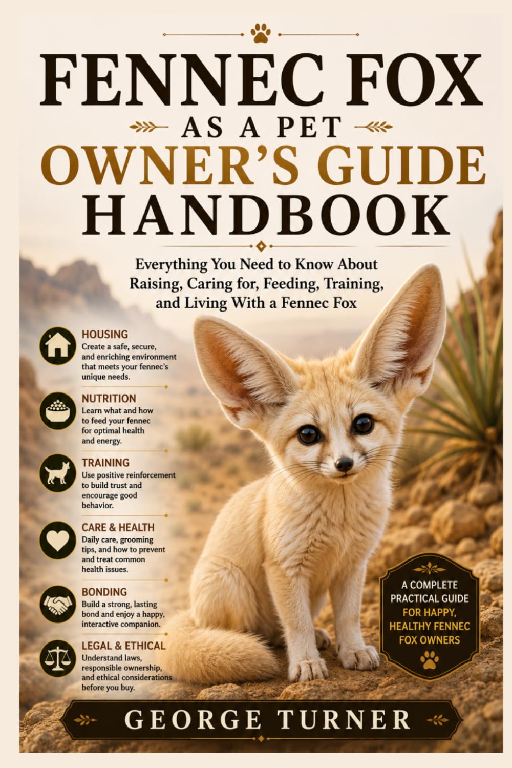Fennec Fox as a Pet Owner’s Guide Handbook: Everything You Need to Know About Raising, Caring for, Feeding, Training, and Living With a Fennec Fox