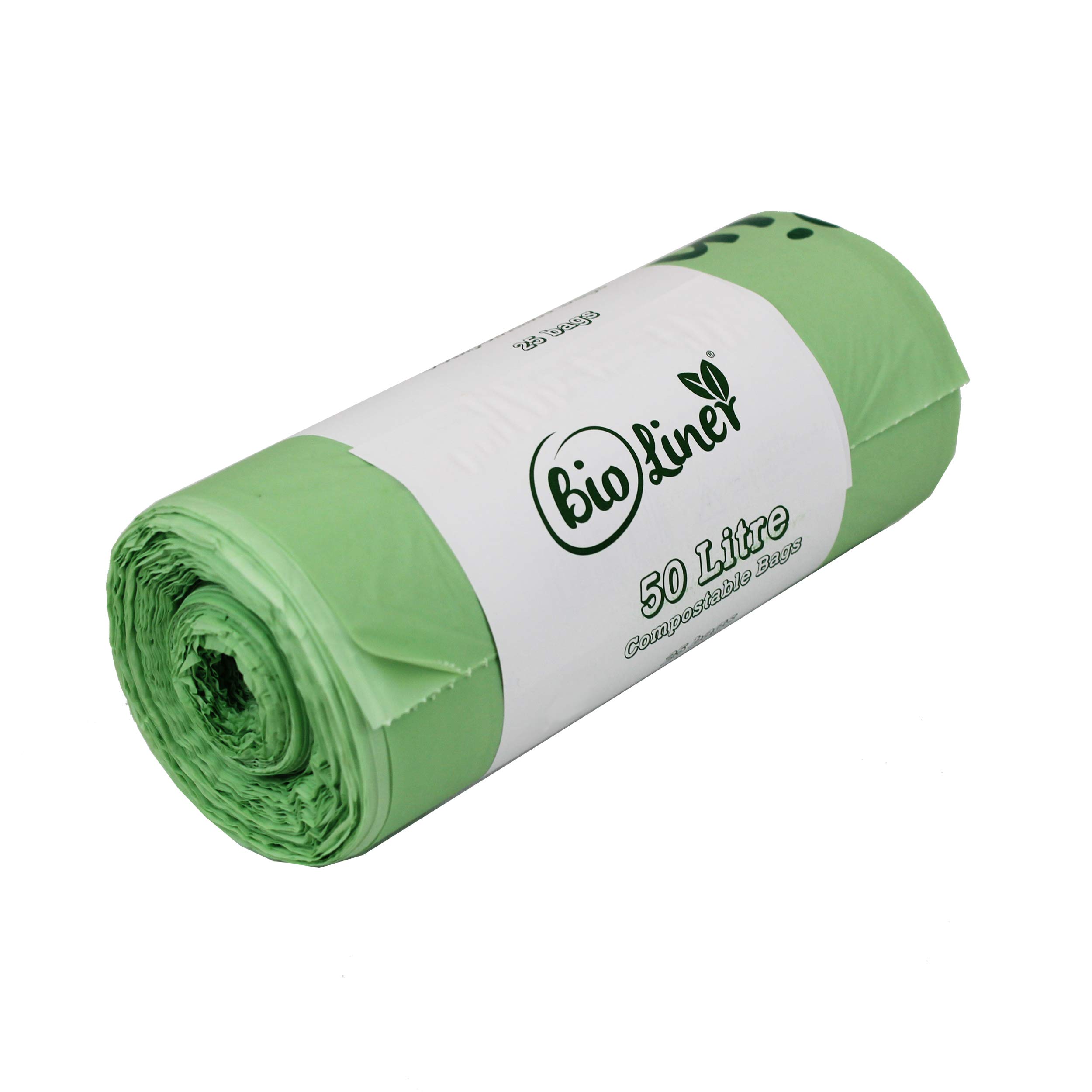 50 Litre Bioliner - Compostable Swing Bin/Caddy Liners – 1 Roll - 25 bags