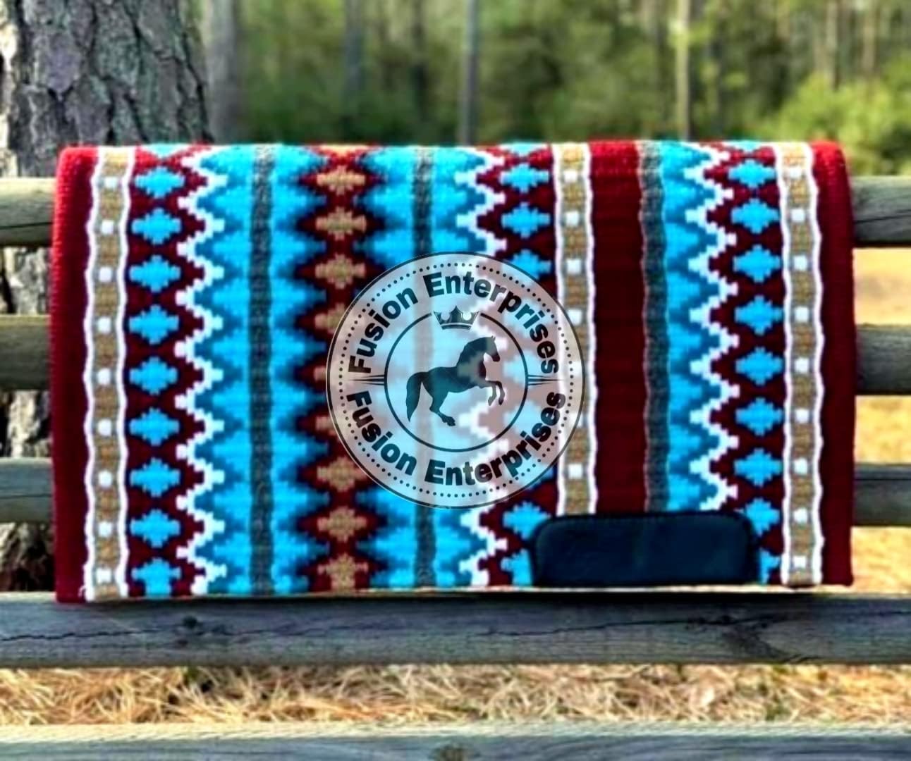 Handmade Western Show Saddle Blanket | Genuine New Zealand Wool Pad | Custom Equestrian Gear AM-412