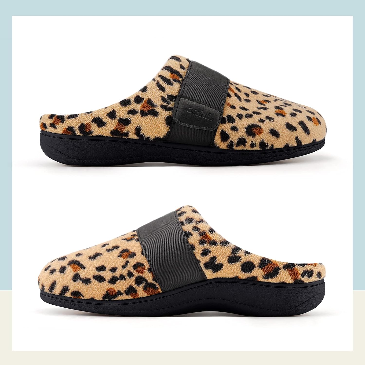 BCSTUDIO Women’s Orthotic House Slippers with Arch Support Adjustable Fuzzy Ladies Shoes