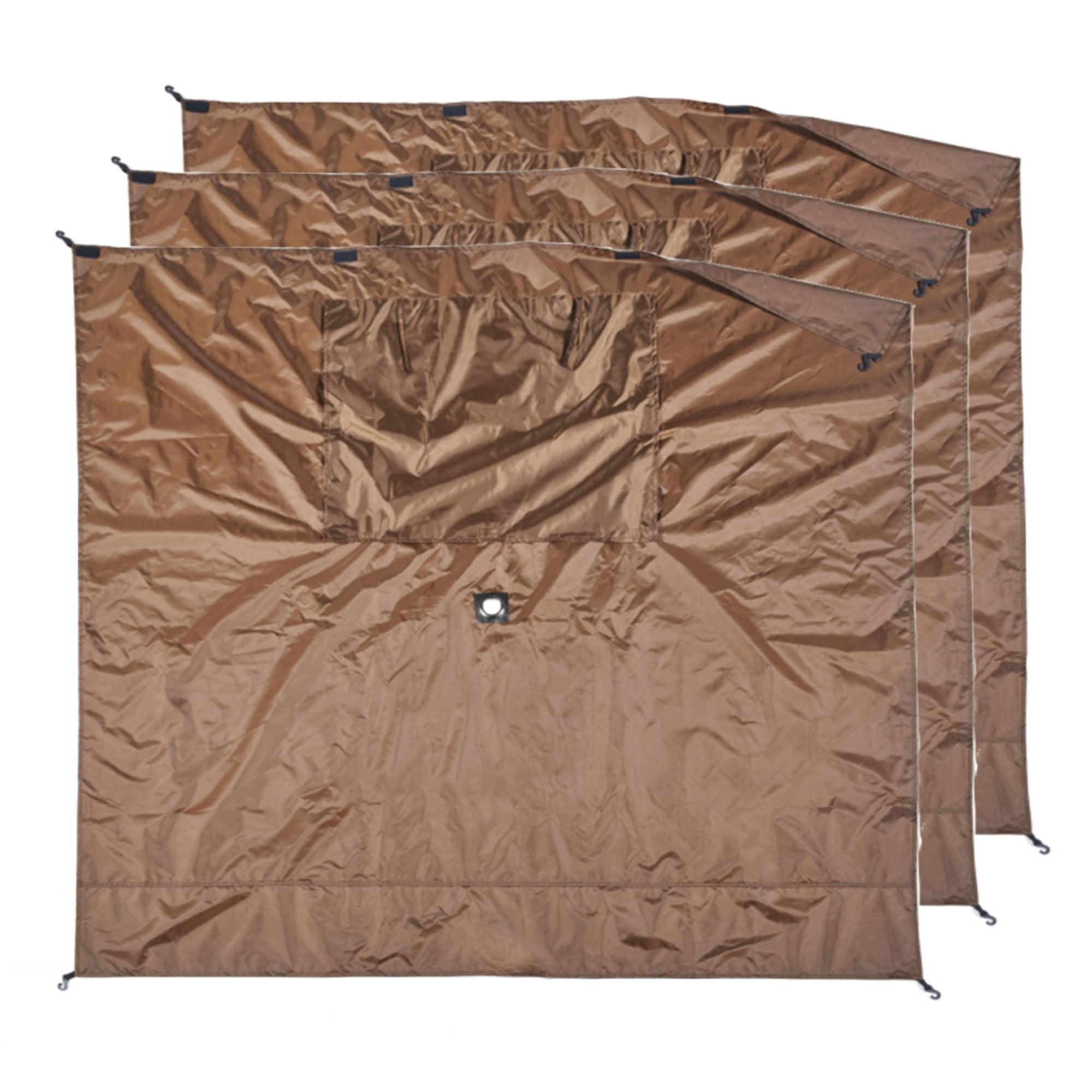 Clam 9898 Wind Panels with Windows (3 Pack), Brown