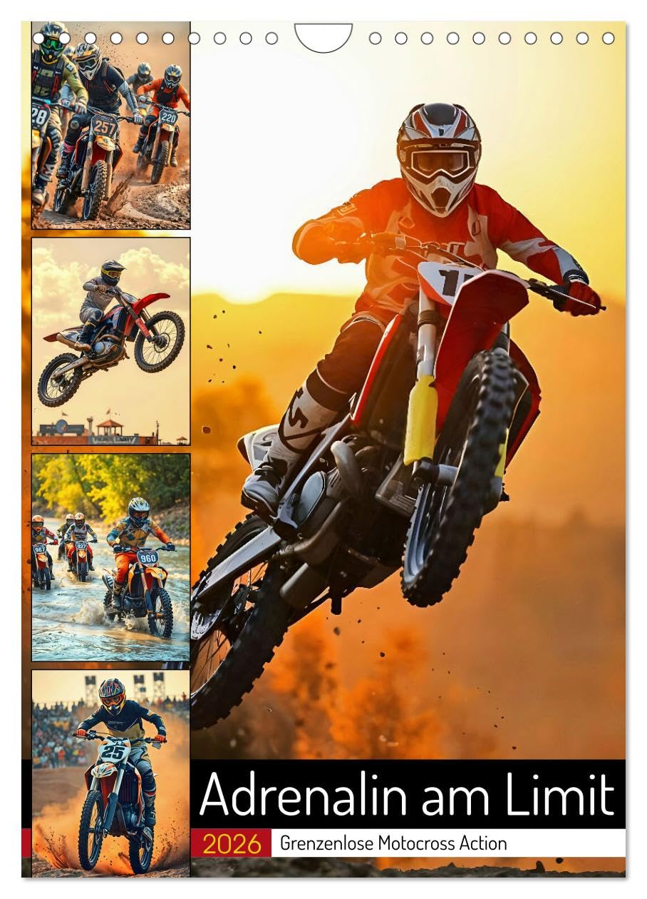 Adrenaline at the limit - unlimited motocross action UK-Version (Wall Calendar 2026 DIN A4 Portrait), CALVENDO 12 Month Wall Calendar — image 1
