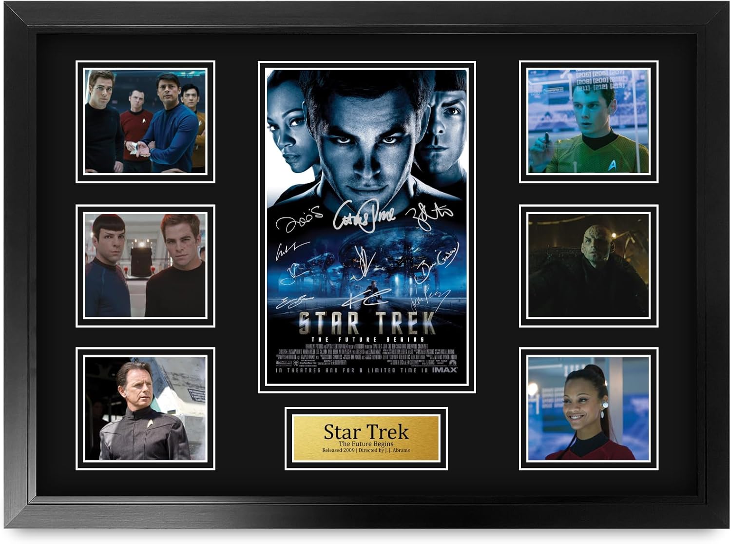 HWC Trading Star Trek 1 The Future Begins Gifts Printed Poster Signed Autograph Picture for Movie Memorabilia Fans - A2 Framed