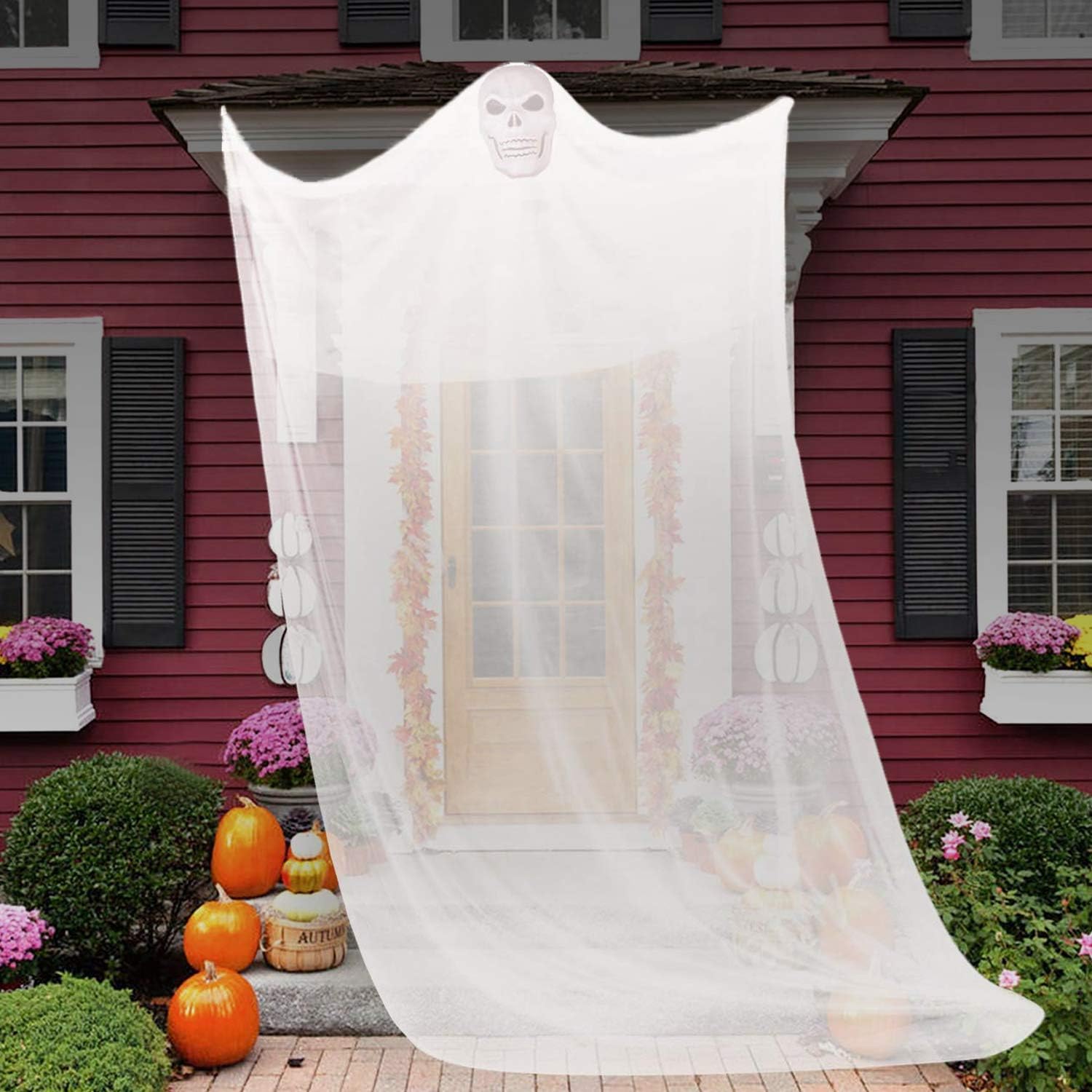 13.12ft Halloween Ghost Prop Hanging Decorations Scary Hanging Props for Halloween Party Indoor, Outdoor,Realistic Looking Scary Props White