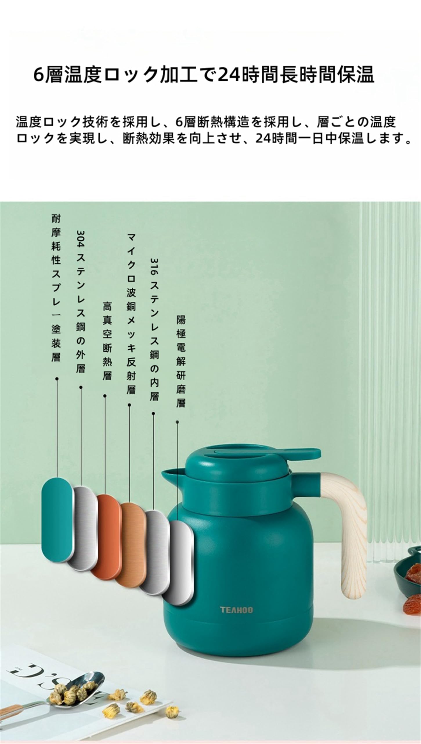 THERMOS まほうびんポット Amazon | 保温ポット ステンレス鋼 316 魔法瓶 大容量 卓上ポット