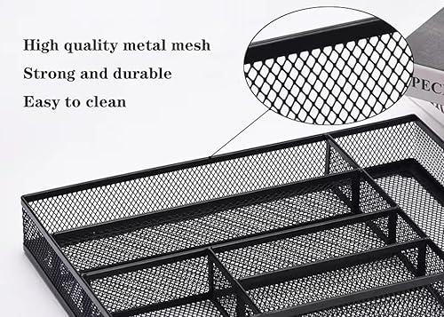 Miniatura 3 de WenkeDigi 2 organizadores de cajones de escritorio bandeja organizadora de cajones de malla metálica para oficina o hogar almacenamiento de