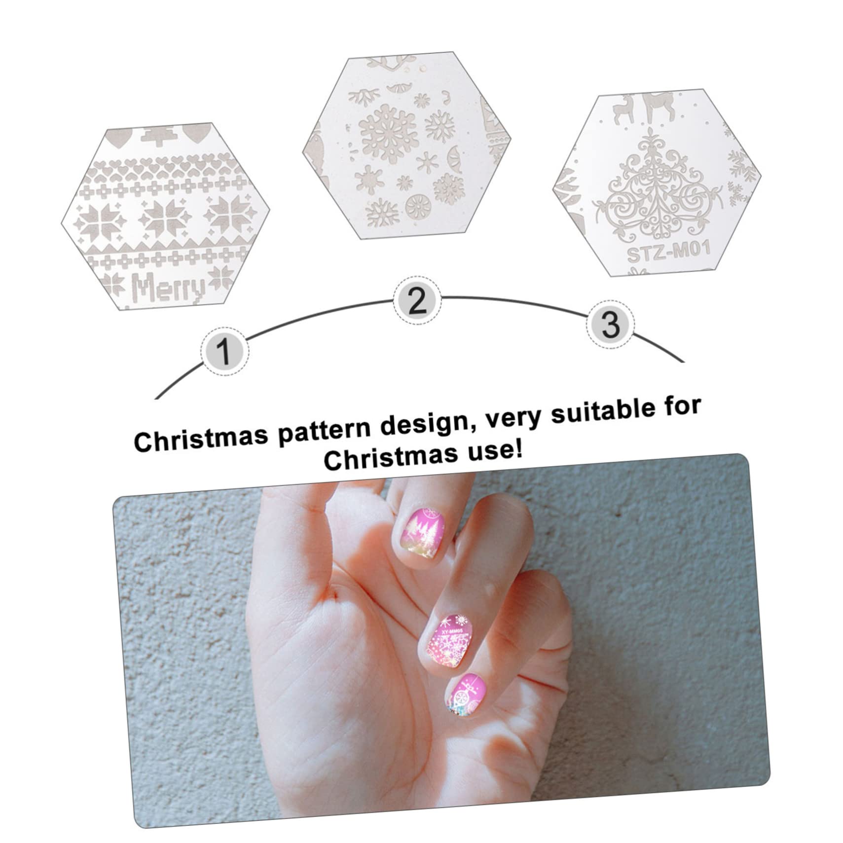 ABOOFAN Juego De 3 Placas De Estampación Para Decoración De Uñas Herramientas De Manicura Navideñas Para Decoración Paquete De 10 Unidades.