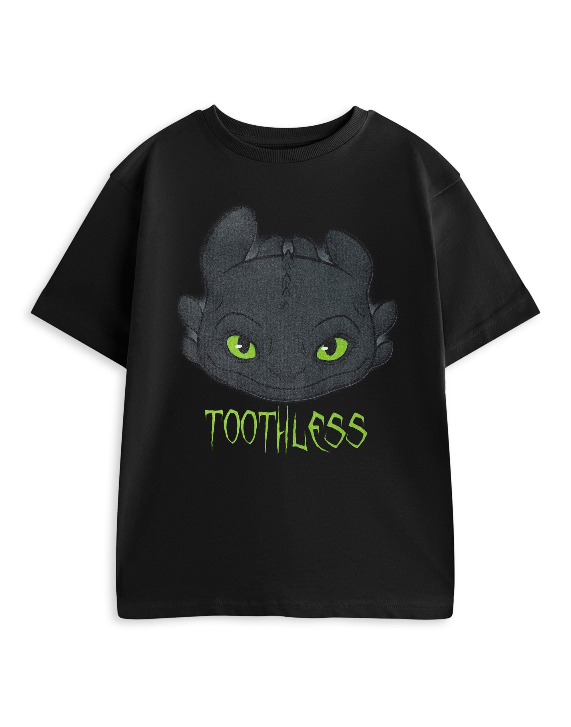 How To Train Your Dragon Toothless Boys Black Short Sleeved T-Shirt | Graphic Tee with Character Print | Kids Movie Merchandise for Casual Wear Merch - 3-4 Years