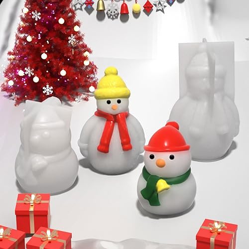 Miniatura 3 de Bufanda campanas muñeco de nieve decoración vela molde de silicona resina epoxi artesanía de Navidad DIY ornamento joyería vela fabricación