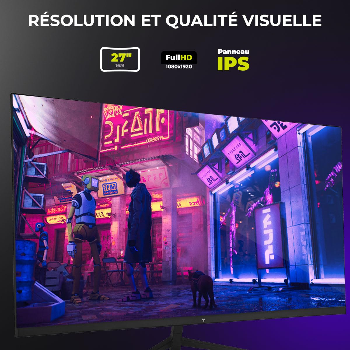 YEYIAN Elysium Écran plat Gaming 27" FHD | 1920 x 1080 | Panneau Fast IPS | View 178° | 1000:1 | 180 Hz | 16:9 | 16,7 m Couleurs | Réponse 1 ms OD | VESA | DisplayPort 1.2 HDMI 1.4 | YMF - IPF27-M1
