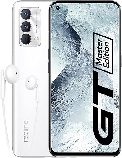 realme GT Master Edition Smartphone, Qualcomm Snapdragon 778G 5G, Samsung AMOLED Fullscreen 120Hz, Ricarica SuperDart da 65W, Fotocamera principale da 64MP, Dual Sim, NFC, 8+256GB, Luna White