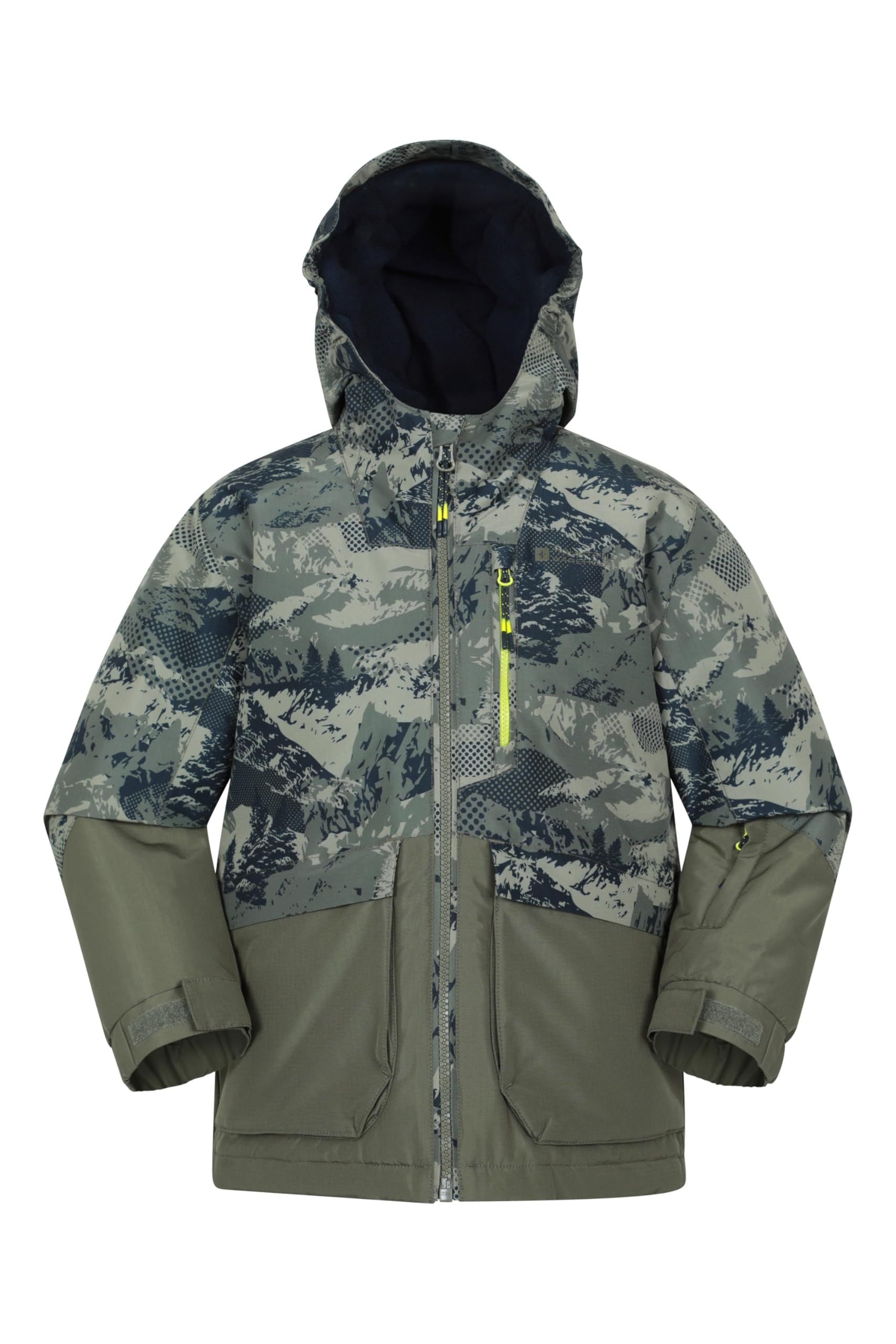 Mountain Warehouse Boys Dark Green Cosmos Kids Water-Resistant Ski Jacket - Padded Coat With Snowskirt & Front Pockets, & Girls - Winter Skiing, Winter Sports, Walking 11-12Y