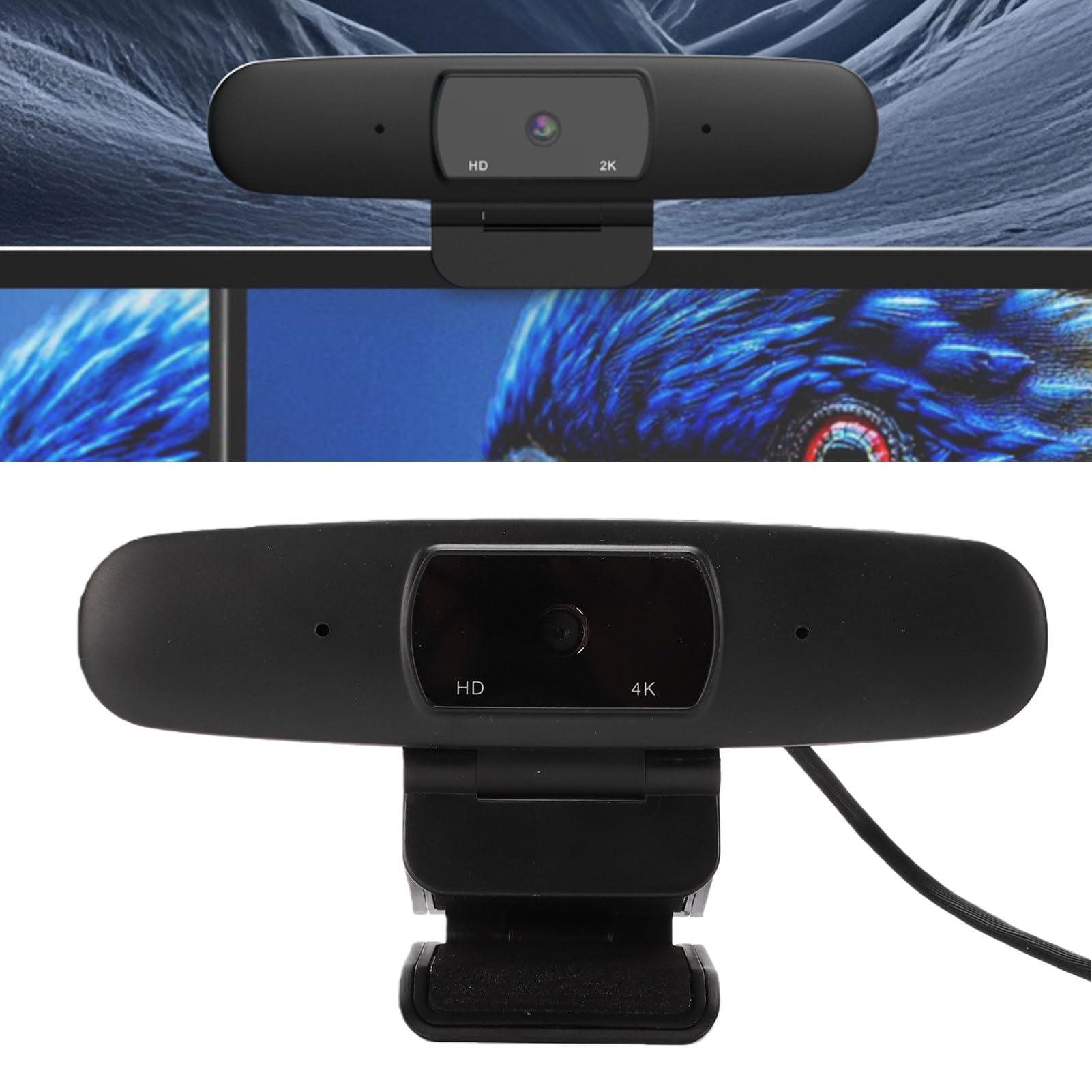 Sxhlseller Kamera Internetowa 4K do Komputera PC z Mikrofonem, Kamera Internetowa HD USB z Autofokusem PDAF, Mikrofon z redukcją Szumów, Korekcja Słabego Oświetlenia, Komputerowa