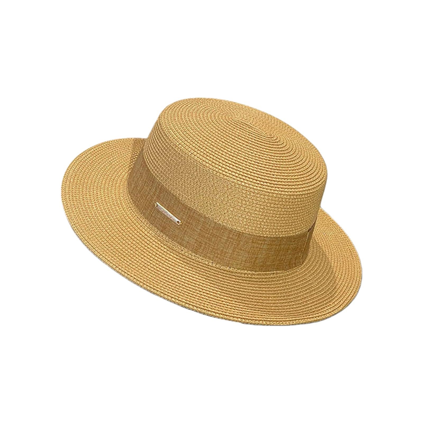 Generisch Cappello da sole per ragazza e donna, cappello estivo a tesa larga, nero