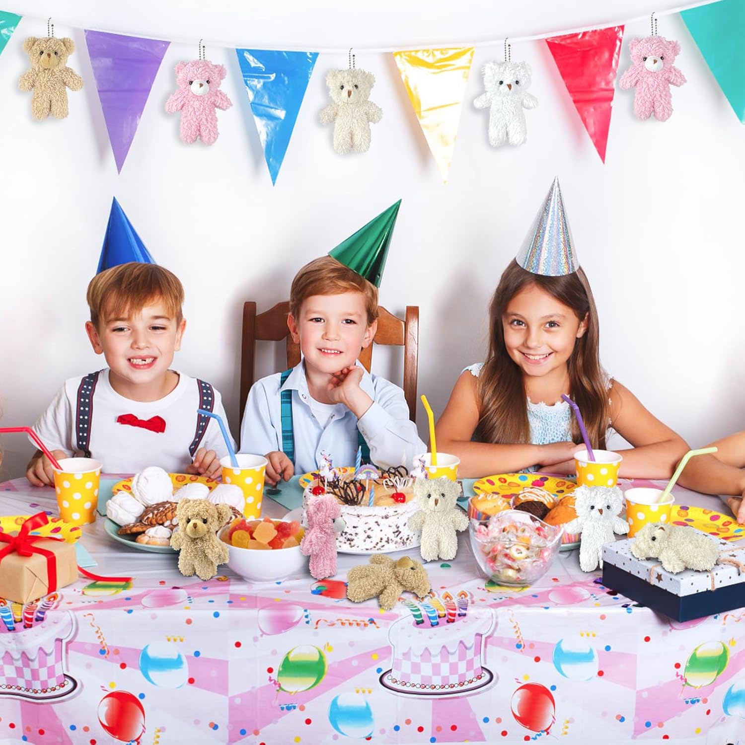 Sealive 12 Pcs Mini Plush Bears (4.7") - Small Stuffed Animals for DIY Valentine's Day Bouquets, Baby Shower Favors, Gender Reveal - Tiny Bear Ornaments for Backpack Keychains & Christmas Stockings - Image 7