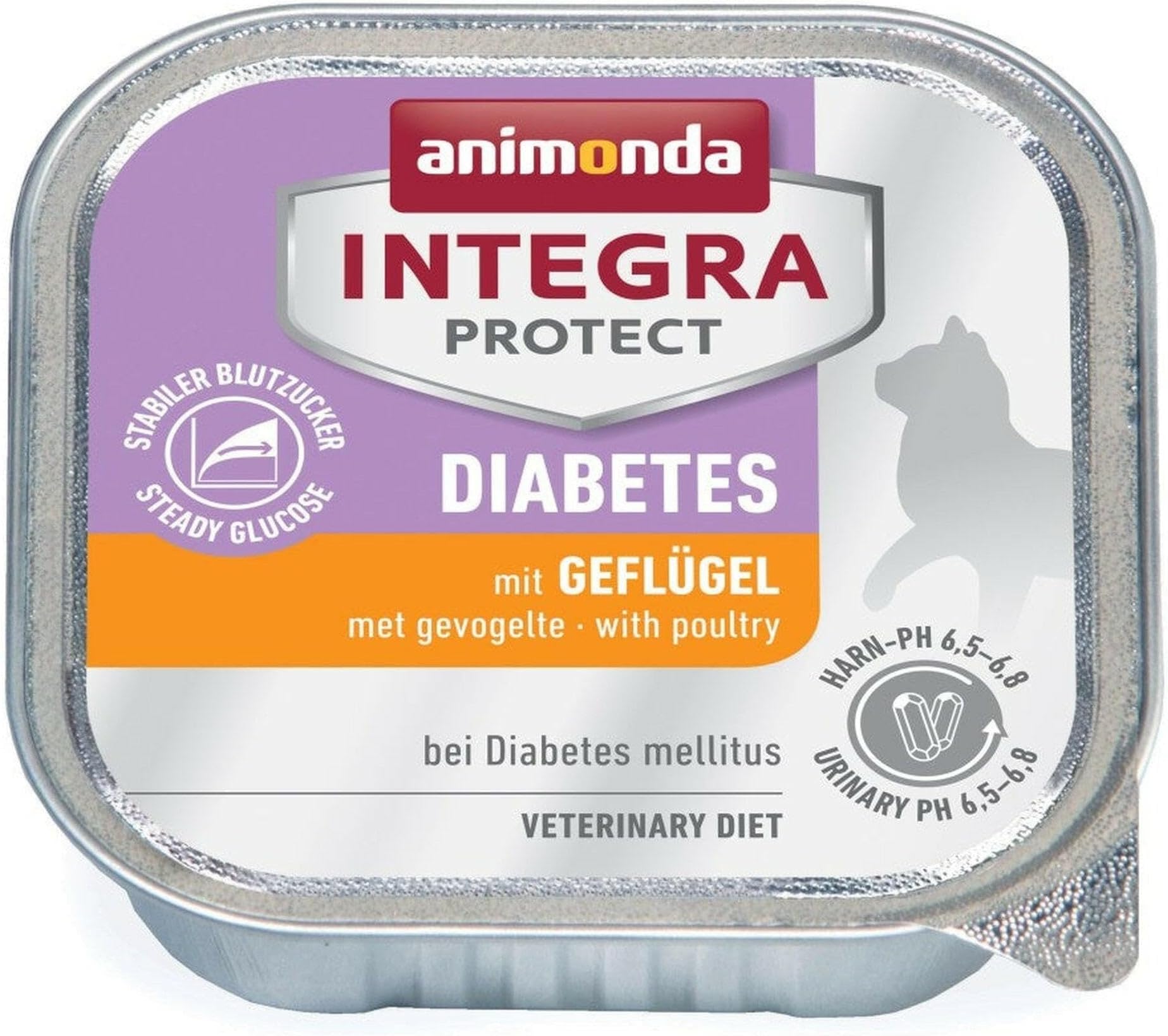animonda Integra Protect Diabetes cat, diet cat food, wet food for diabetes mellitus, with poultry, 16 x 100g