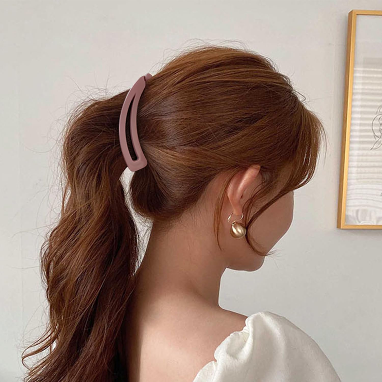 BEIBXHQQ 3-Piece Banana Hair Clips, Women's Retro Banana Hair Clips, All Hair Types, 10cm, 3 Pack, beige, light coffee, bean paste - Image 4
