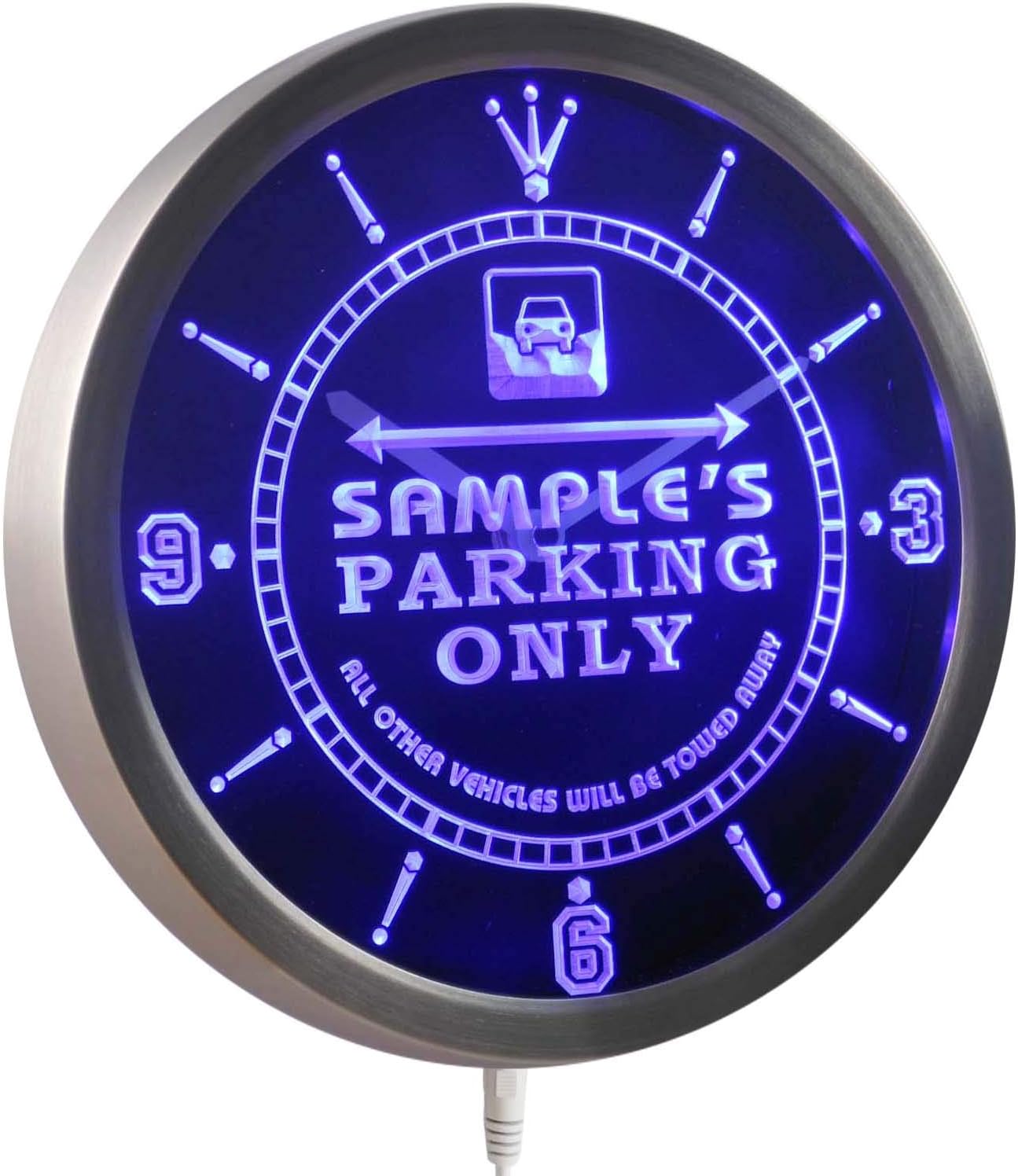 ADVPRO ncqo-tm Name Personalized Custom Car Parking Only Bar Beer Neon Sign LED Wall Clock