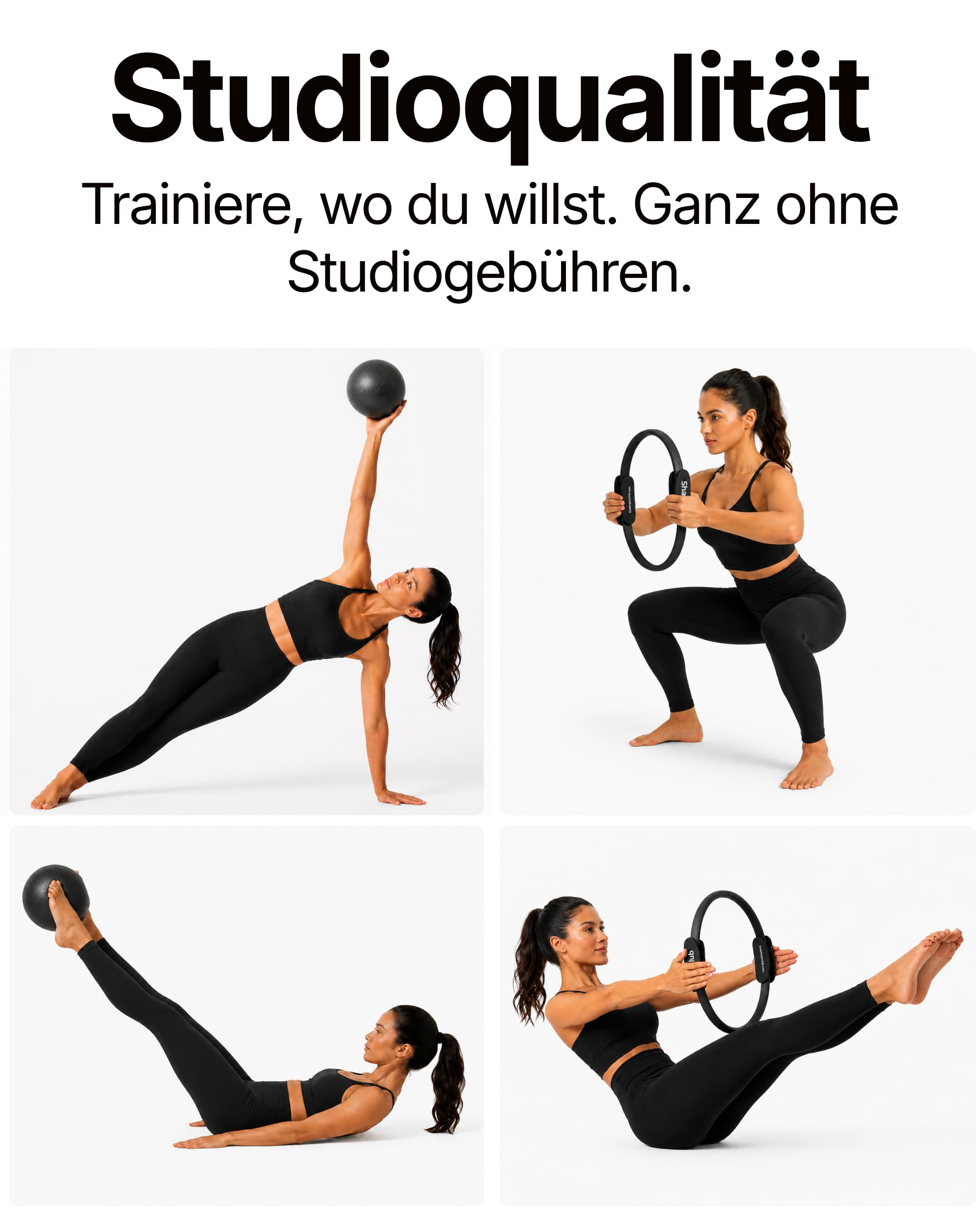 Juego de pilates de alta calidad, anillo y pelota, calidad de estudio, vídeos de ejercicios
