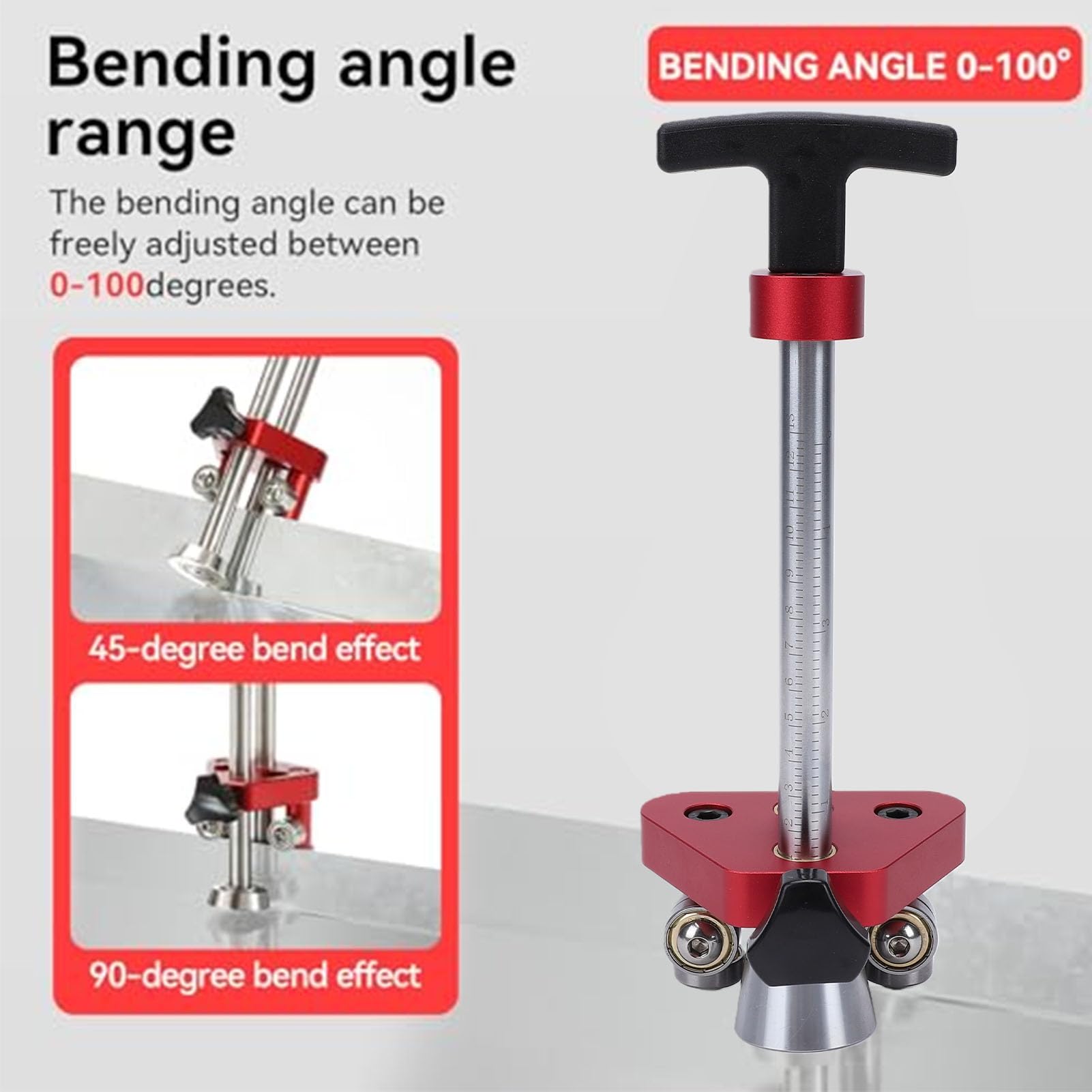 Aramox Cintreuse à Rouleaux de Tôle 7 à 130 Mm Réglable de 0 à 100 Degrés pour Atelier et Fabrication de Métal